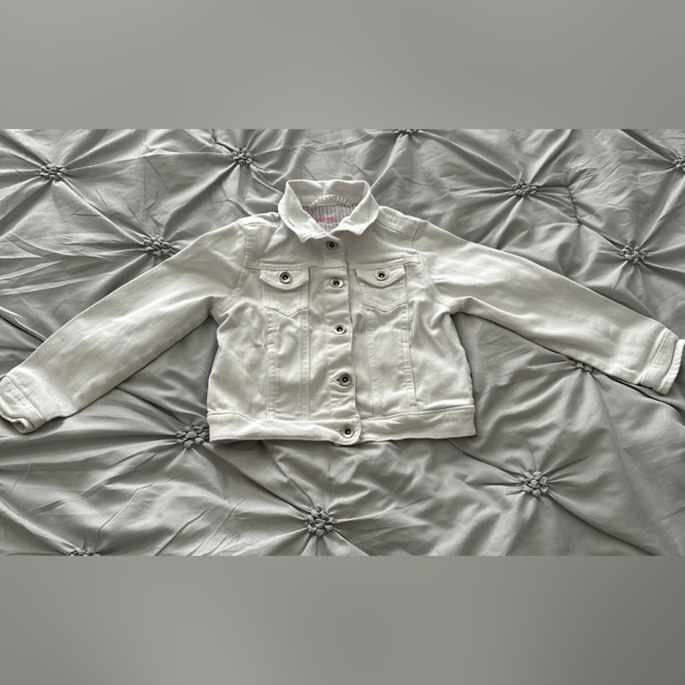 Vineyard Vineyards Toddler Girls White Jean Jacket Size 4T